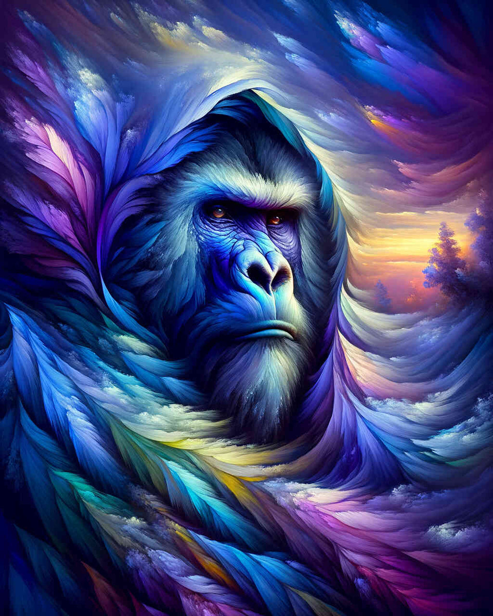 Paint by Numbers - Gorilla Blue Feathers