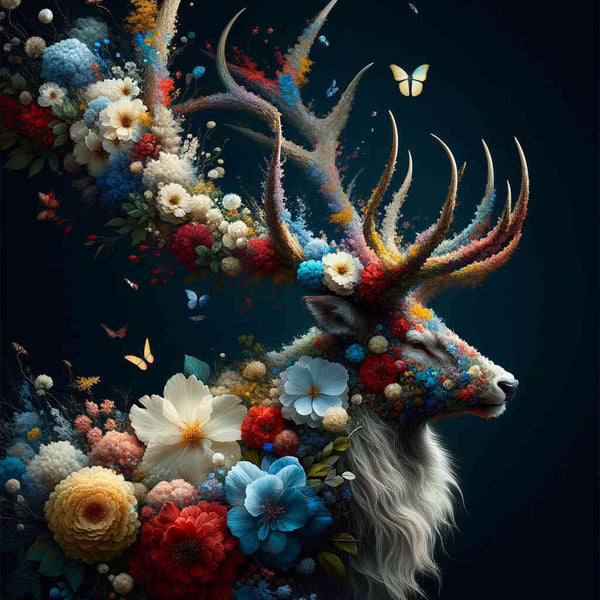 Paint by Numbers - Deer with Flower Antlers