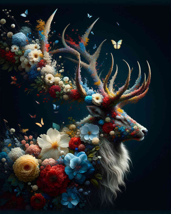 Paint by Numbers - Deer with Flower Antlers