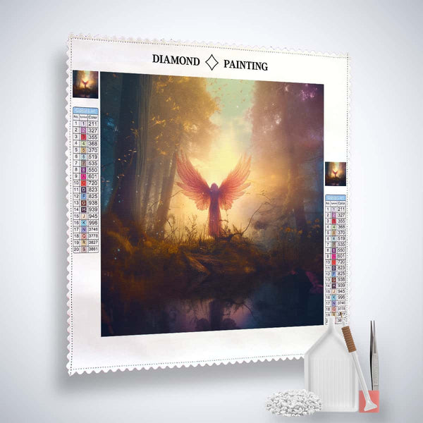 Diamond Painting Kit - Nature Angel Scene with Professional Canvas, Acrylic Diamonds, Tweezers, and Application Pen - Paint by Numbers