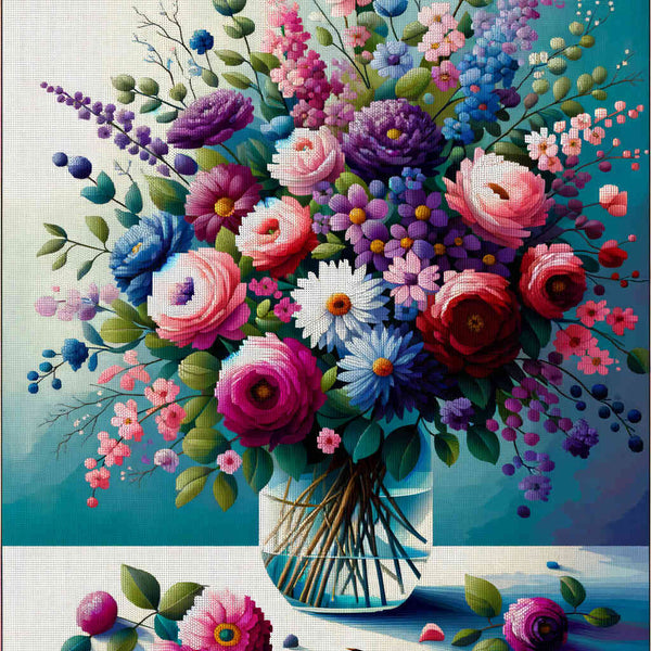 Paint by Numbers - Pink Purple Bouquet of Flowers