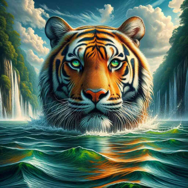 Paint by Numbers - Tiger in the river