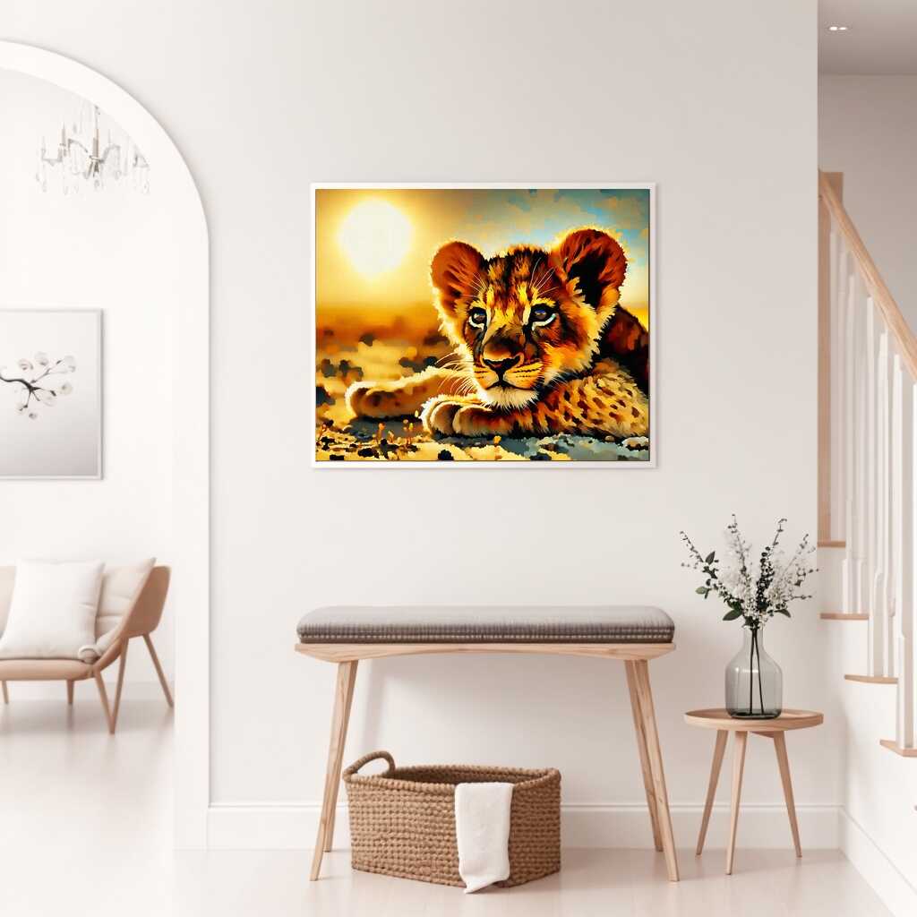 Paint by Numbers - Lion cub in the sun