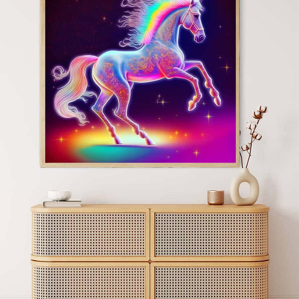 AB Diamond Painting - Einhornliebe Bunt - gedruckt in Ultra-HD - AB Diamond, Einhorn, Fantasy, Neu eingetroffen, Quadratisch