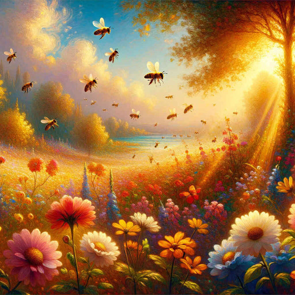 Paint by Numbers - Bees flower meadow