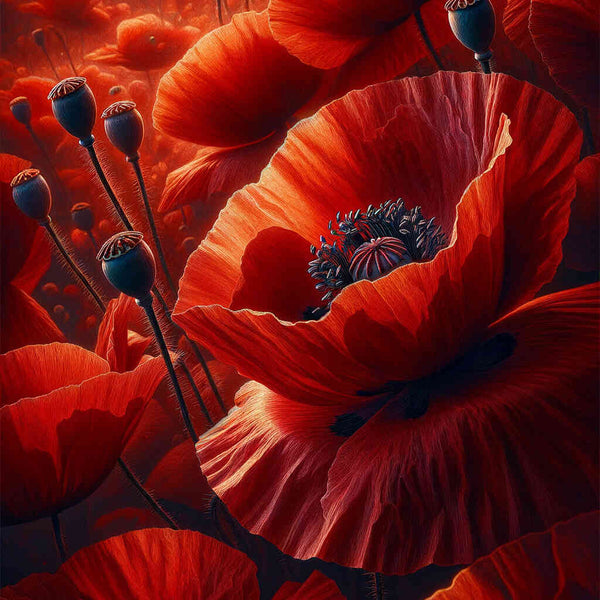 Flowers, close up red - Paint by Numbers