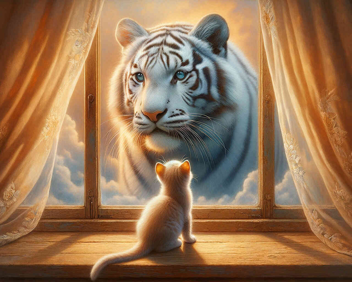 Paint by Numbers - Cat Window Mirror Picture
