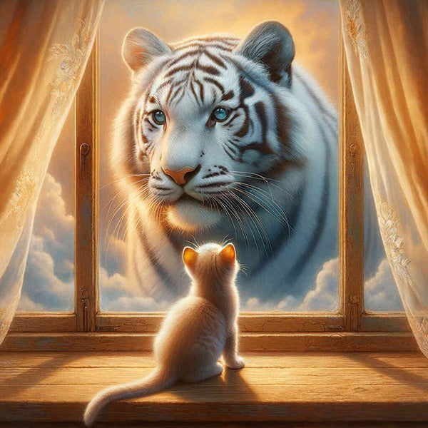Paint by Numbers - Cat Window Mirror Picture