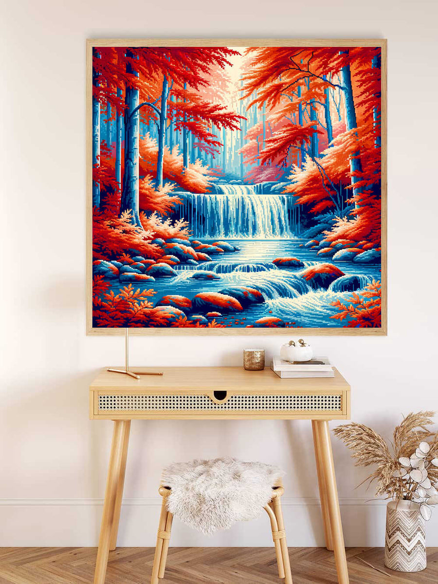 Paint by Numbers - Autumn Forest Waterfall
