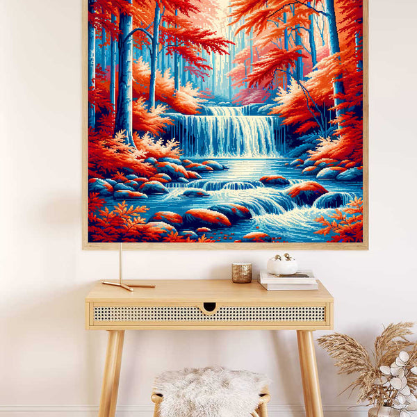 Paint by Numbers - Autumn Forest Waterfall