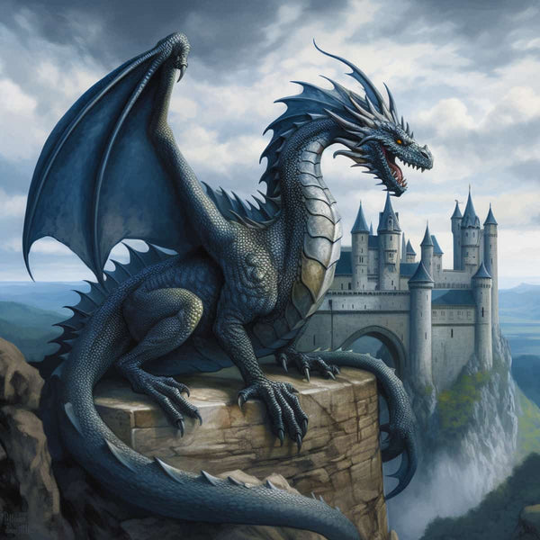Malen nach Zahlen - Flügel der Nacht - hochwertige Leinwand - 170523, Drachen, Fantasy, Neu eingetroffen, Quadratisch
