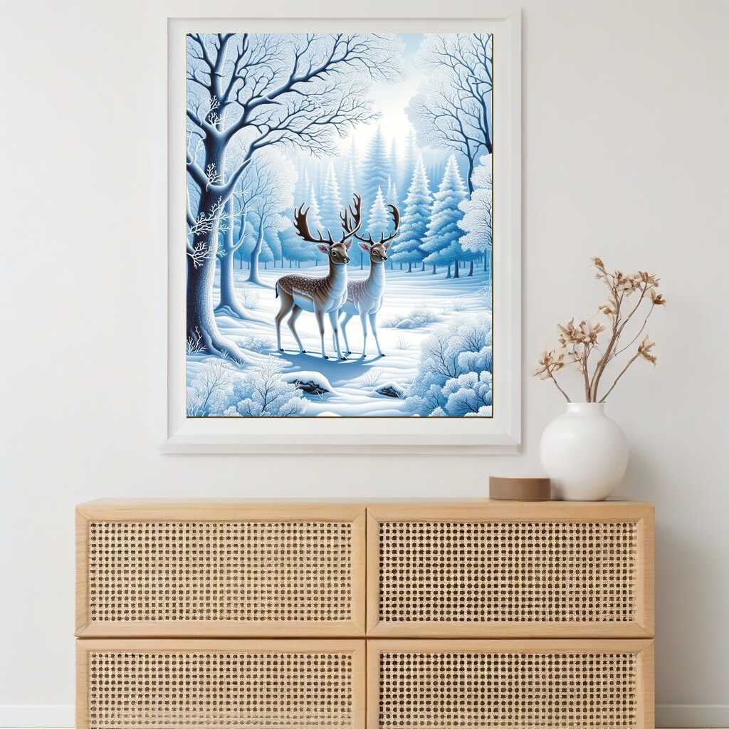 Deer in winter - Paint by Numbers