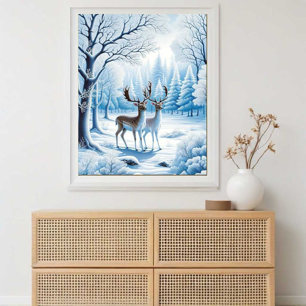 Deer in winter - Paint by Numbers