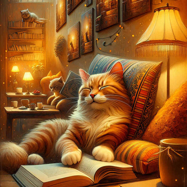 Cat reads - Paint by Numbers