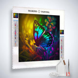 Butterfly at night Diamond Painting Kit with tools including tweezers and application pen for Paint by Numbers art.