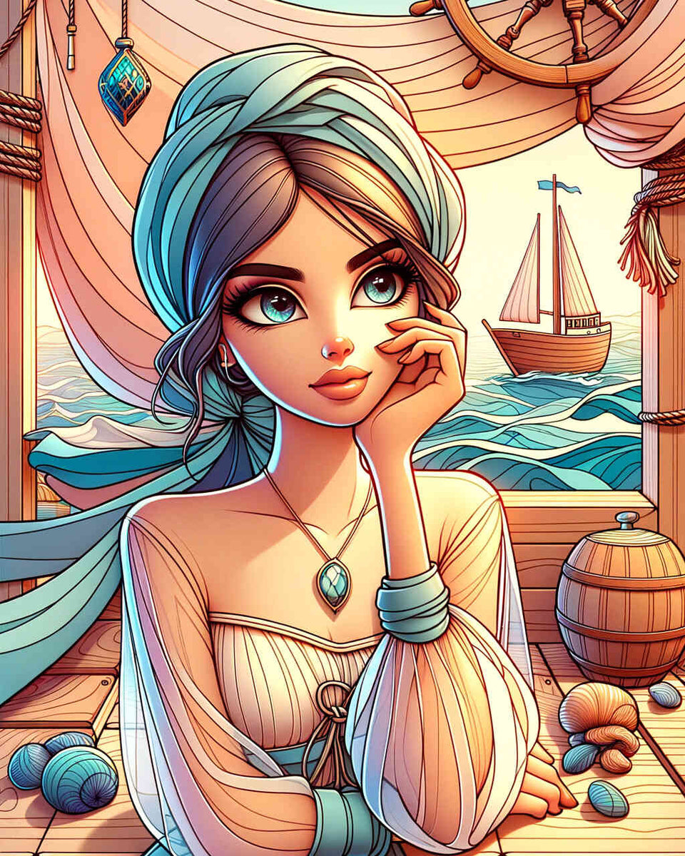Paint by Numbers - Sensual woman, cartoon