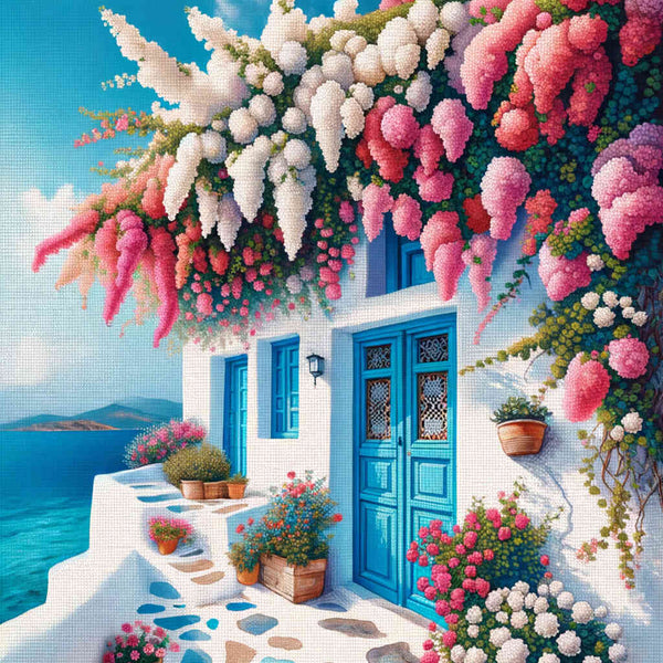Paint by Numbers - Greek Flower House