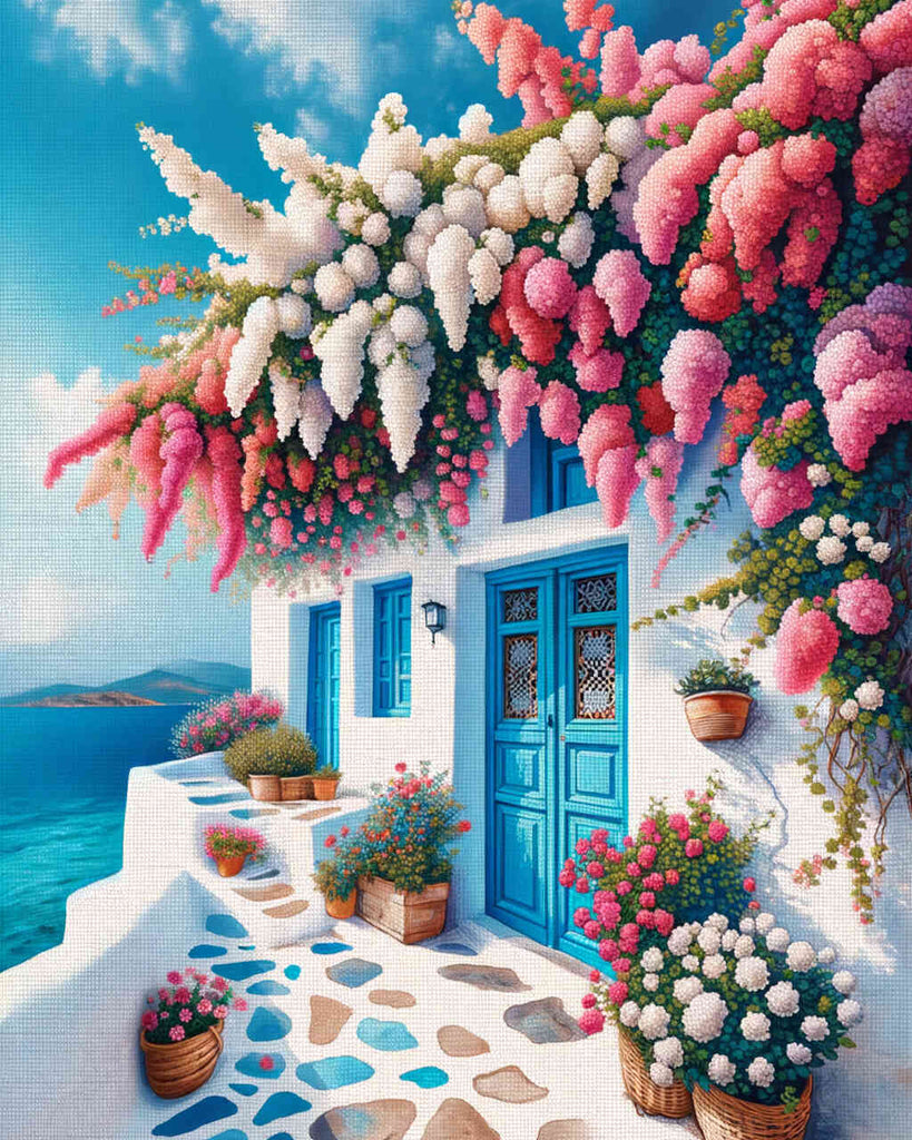 Paint by Numbers - Greek Flower House