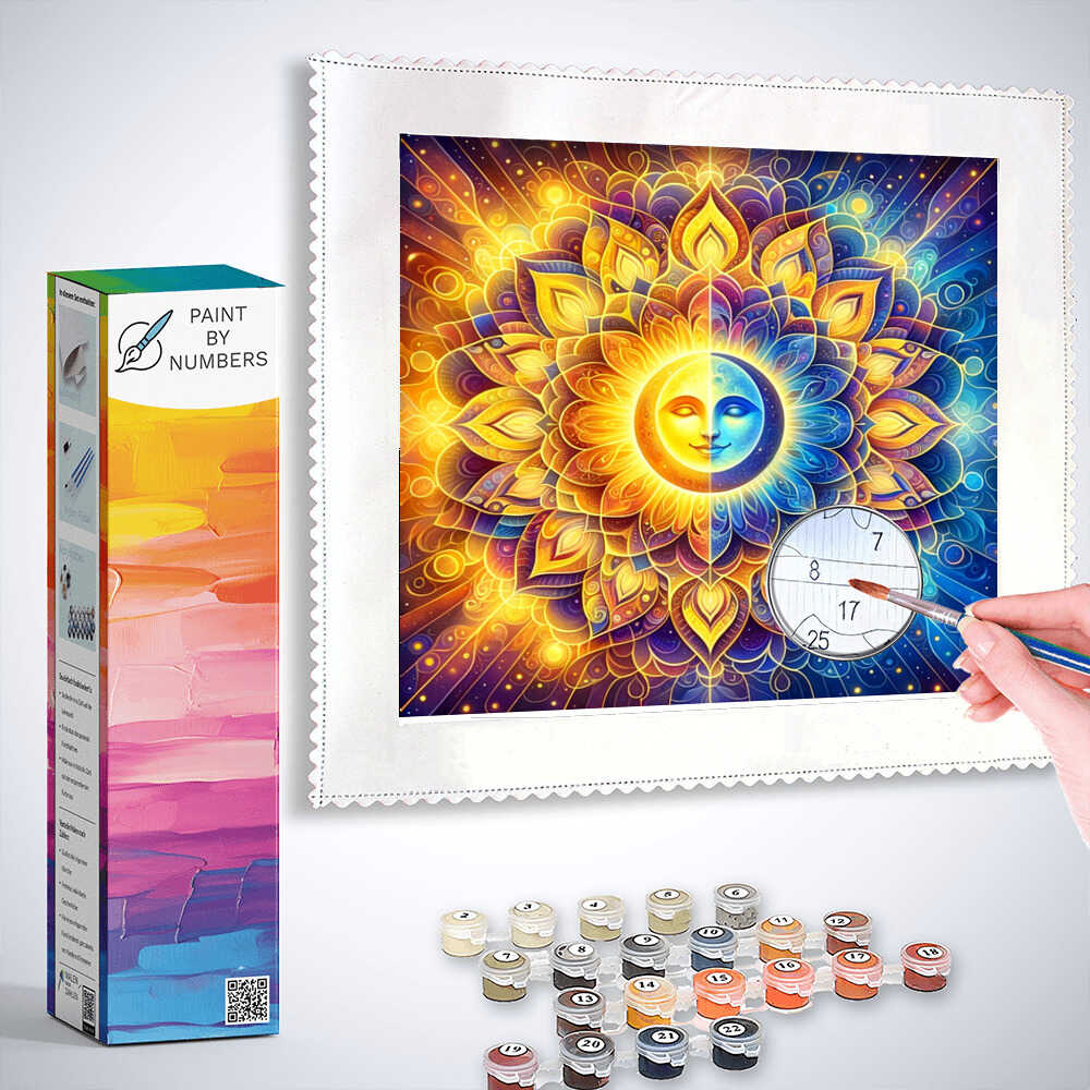 Paint by Numbers - Sun and Moon Mandala