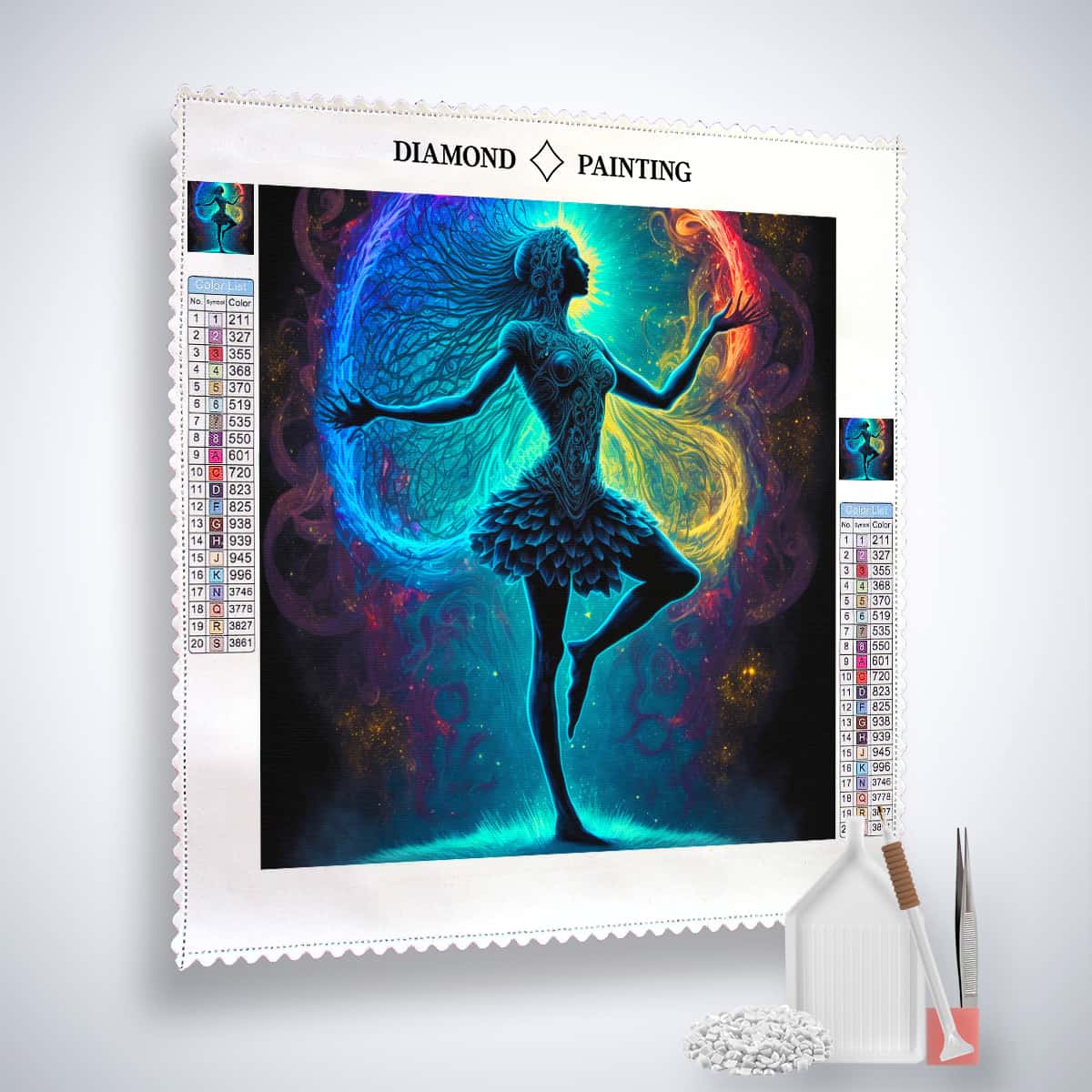 Diamond Painting - Frau mit schönem Kleid in der Nacht - gedruckt in Ultra-HD - Menschen, Neu eingetroffen, Quadratisch