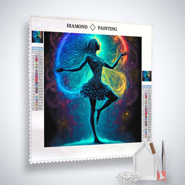 Diamond Painting - Frau mit schönem Kleid in der Nacht - gedruckt in Ultra-HD - Menschen, Neu eingetroffen, Quadratisch