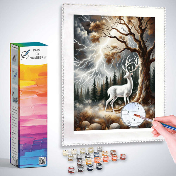 Deer, lightning - Paint by Numbers