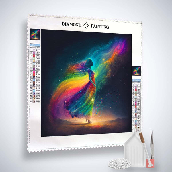 Diamond Painting - Frau Bunt Seitlich - gedruckt in Ultra-HD - Menschen, Neu eingetroffen, Quadratisch