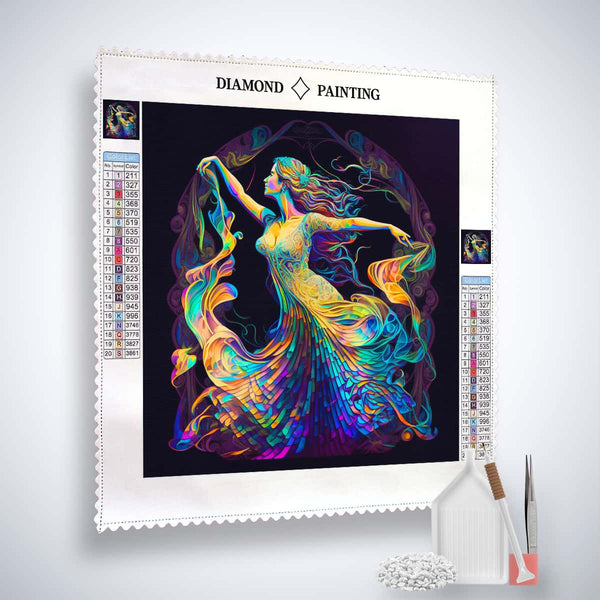 Diamond Painting - Abstrakte Frau mit schwarzem Hintergrund - gedruckt in Ultra-HD - Menschen, Neu eingetroffen, Quadratisch