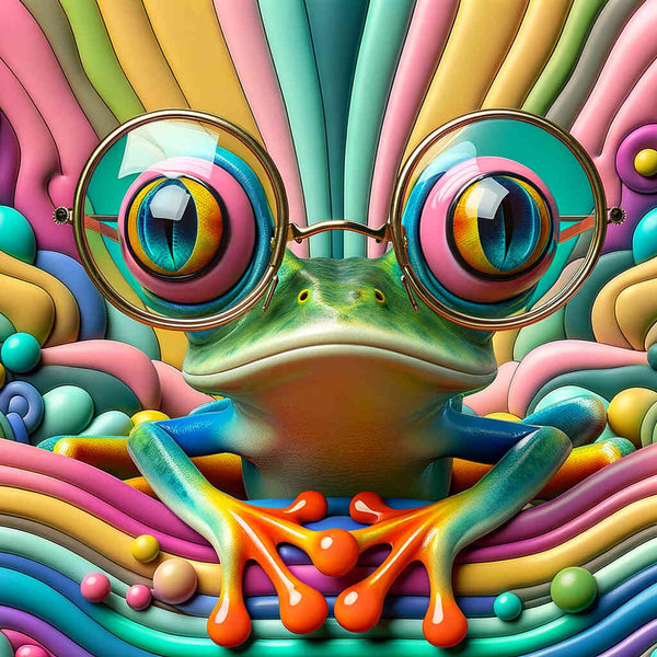 Frog with glasses - Paint by Numbers