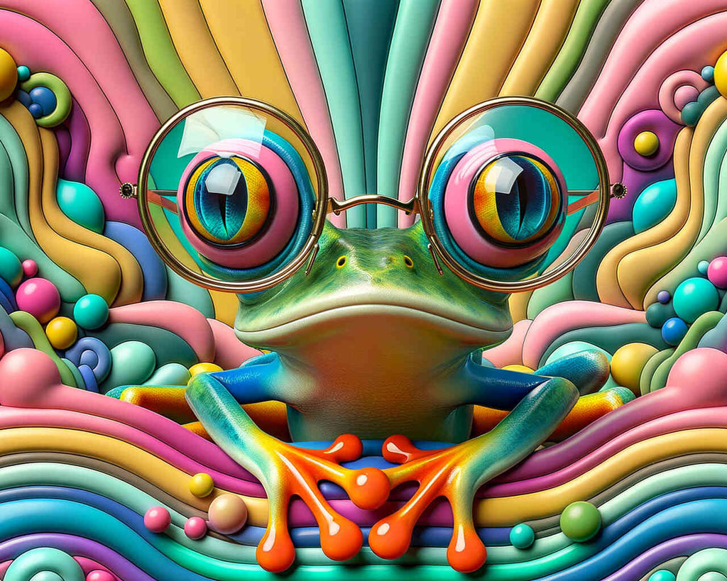 Frog with glasses - Paint by Numbers
