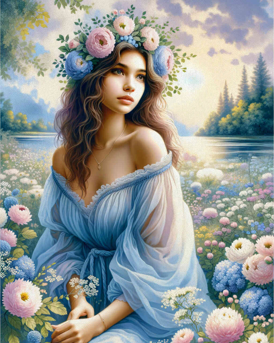 Paint by Numbers - Girl in blue robe
