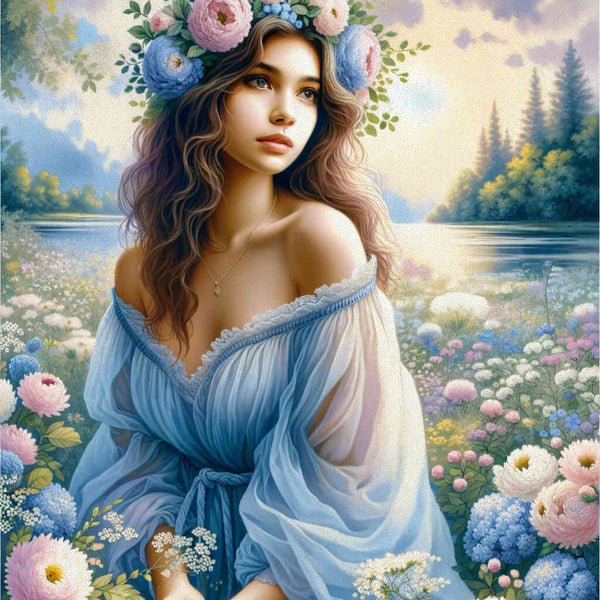Paint by Numbers - Girl in blue robe