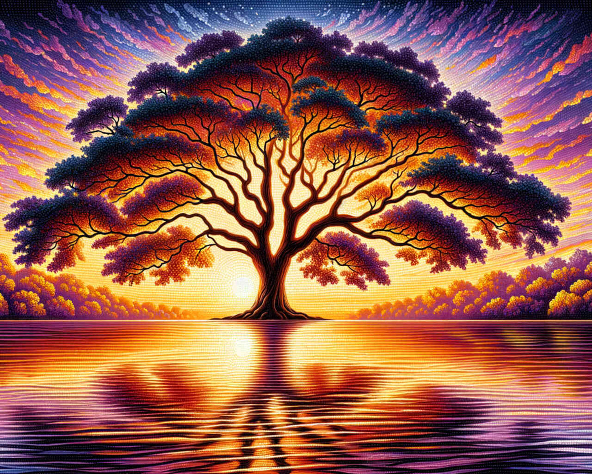 Paint by Numbers - Big Tree in the Sunset