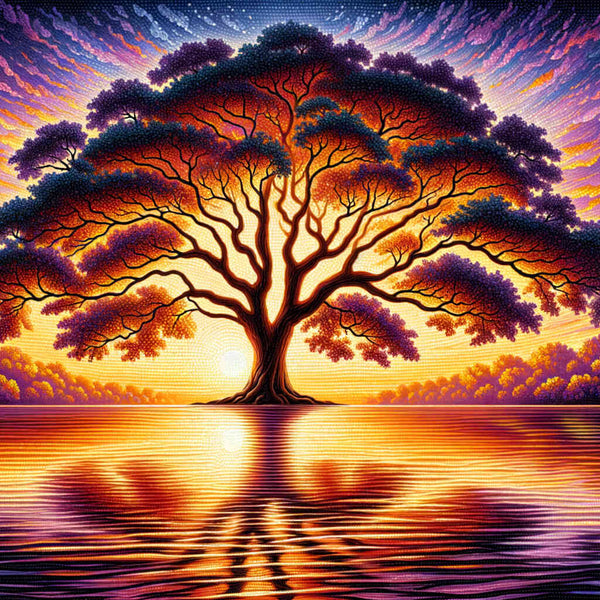 Paint by Numbers - Big Tree in the Sunset