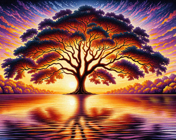 Paint by Numbers - Big Tree in the Sunset