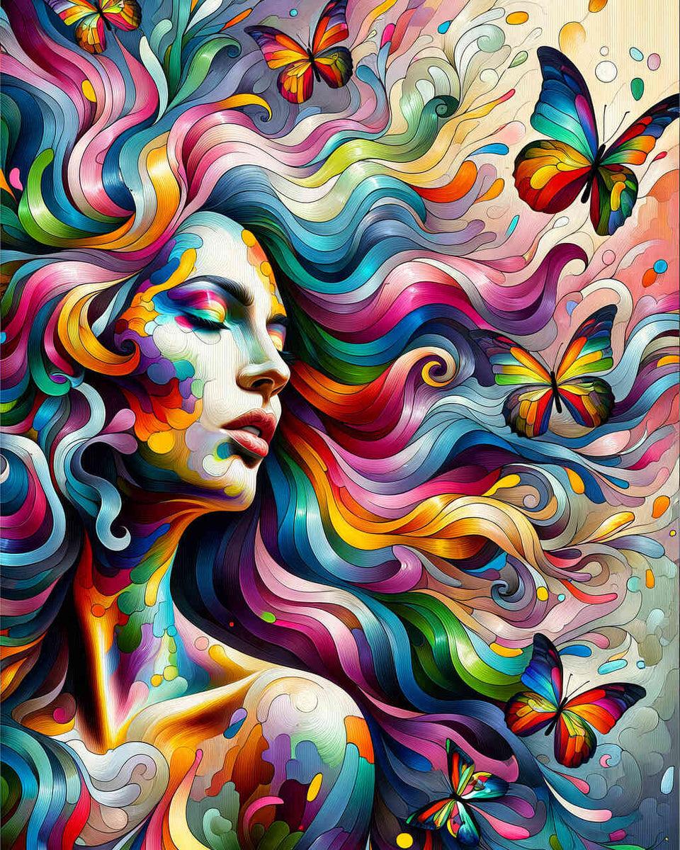 Paint by Numbers - Rainbow Hair Woman