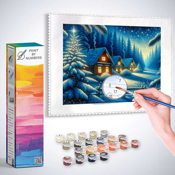 Paint by Numbers - House in winter forest