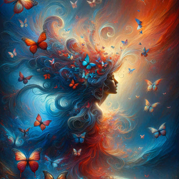 Paint by Numbers - Painted woman with butterflies