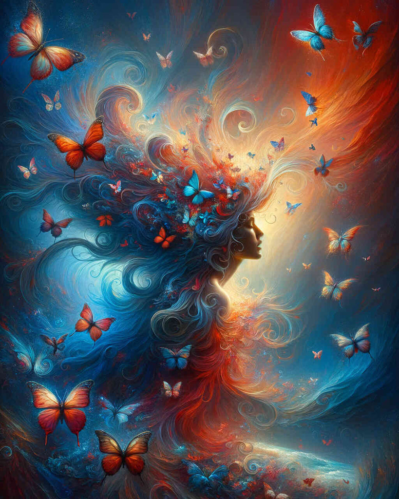 Paint by Numbers - Painted woman with butterflies