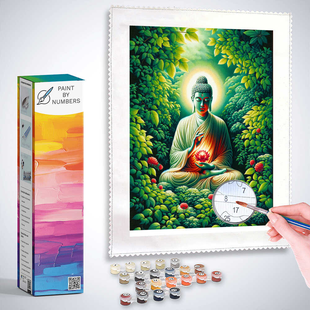 Paint by Numbers - Buddha with Red Flower