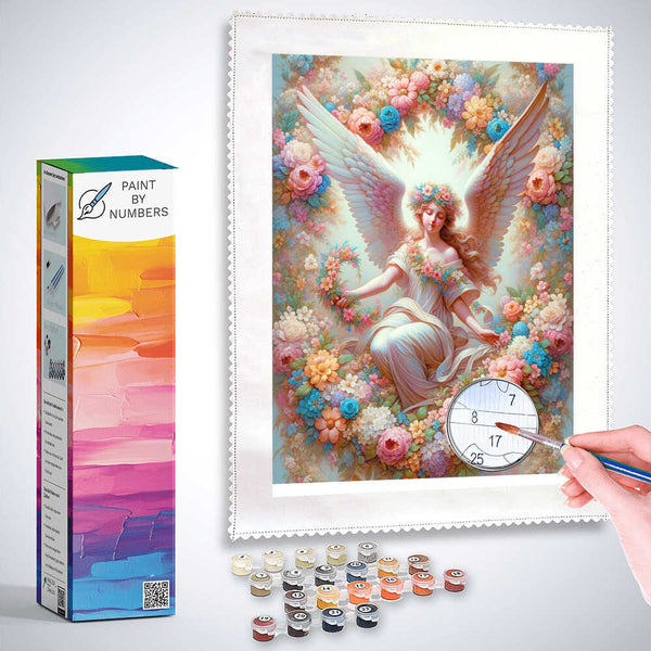Paint by Numbers - Angel with flowers