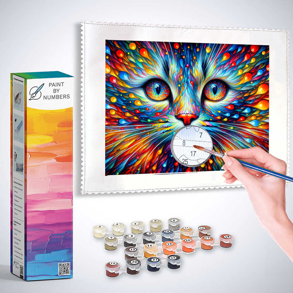 Paint by Numbers - Colorful cat