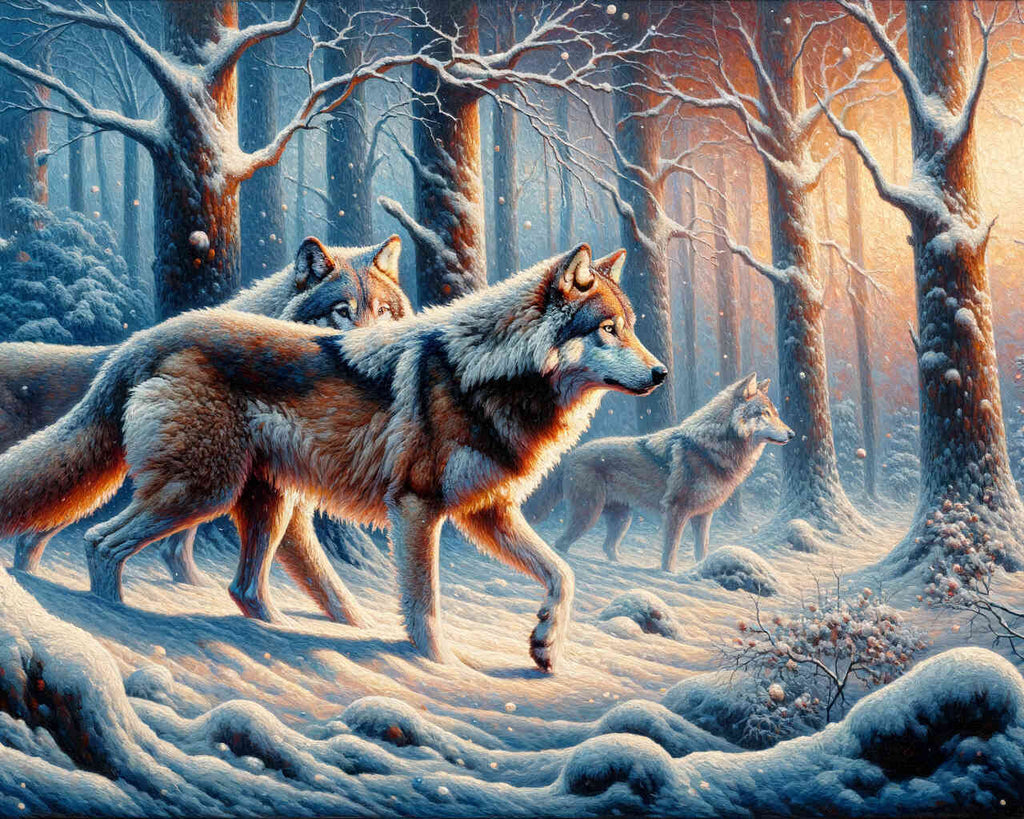 Wolves in winter - Paint by Numbers