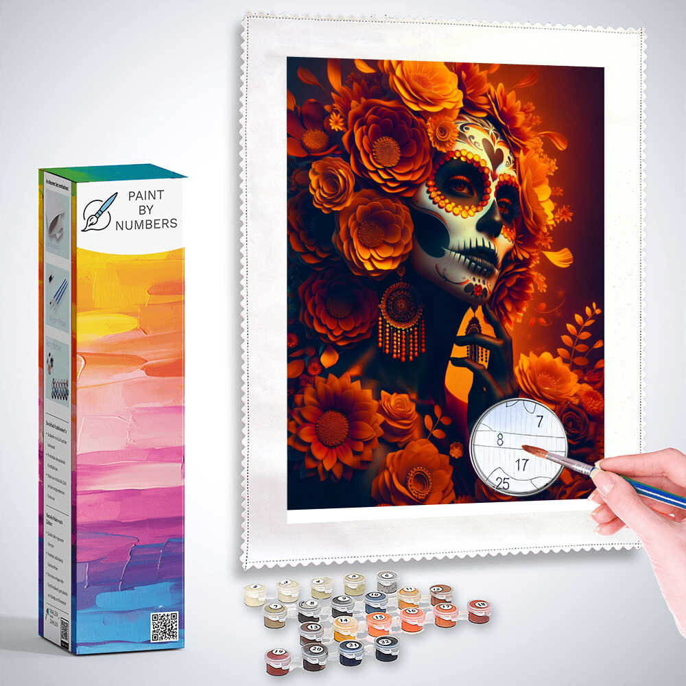 Paint by Numbers - Los Muertos, flower headphones