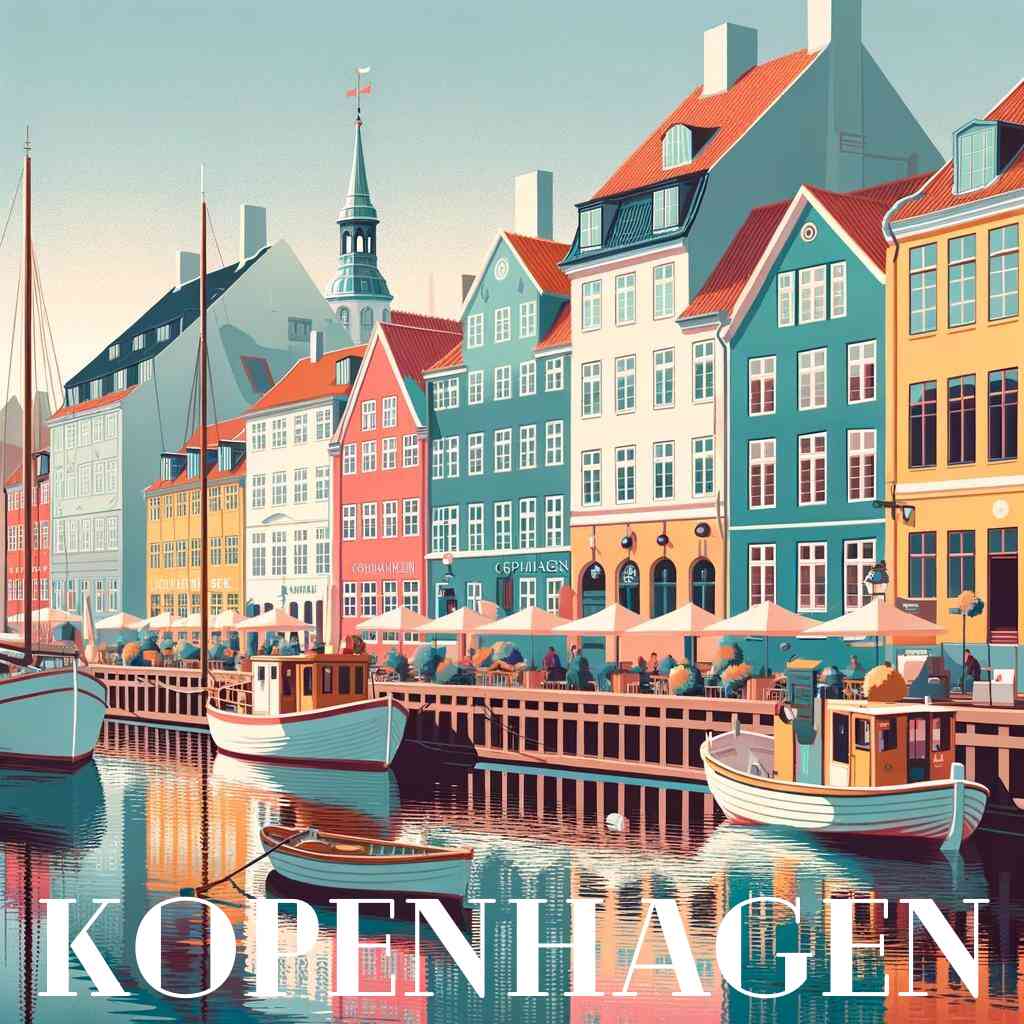 Paint by Numbers - Coastal Magic of Copenhagen, pastel-colored facades, sailboats in harbor, Scandinavian harbor idyll, modern picturesque art