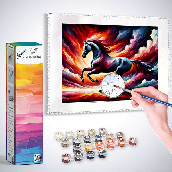 Paint by Numbers - Horse, abstract sky