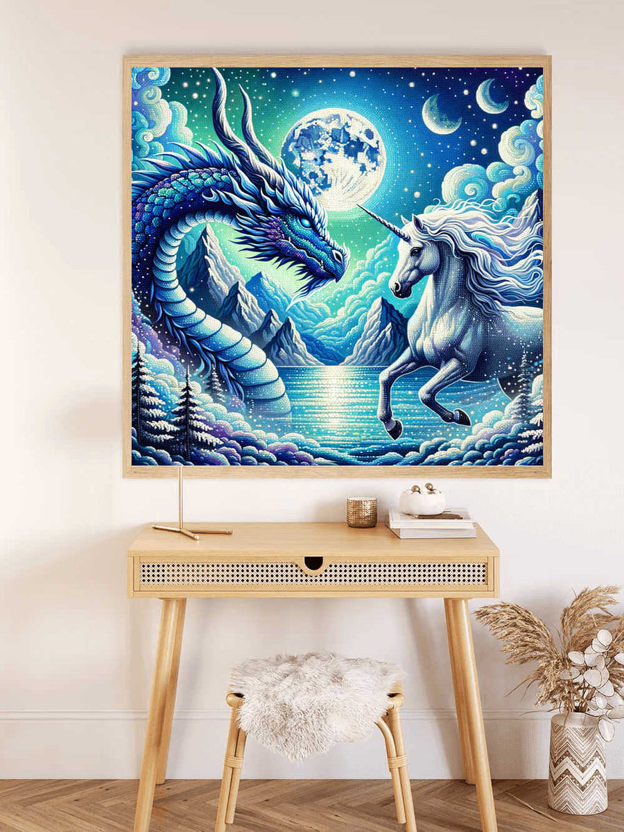 Paint by Numbers - Dragon and Unicorn