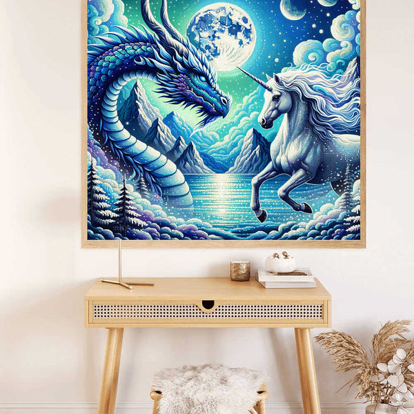 Paint by Numbers - Dragon and Unicorn
