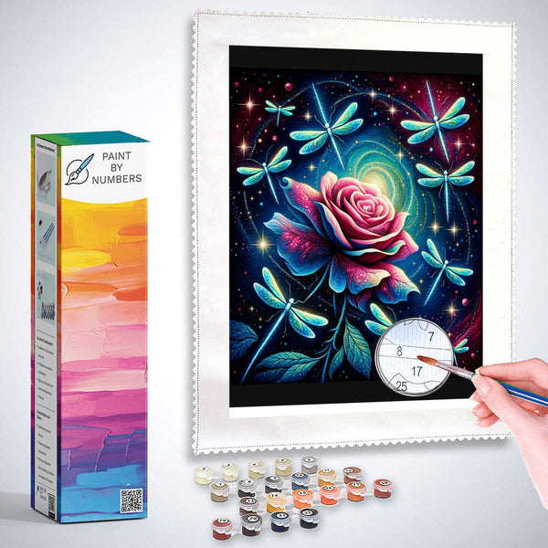 Dragonfly flies into the night - Paint by Numbers
