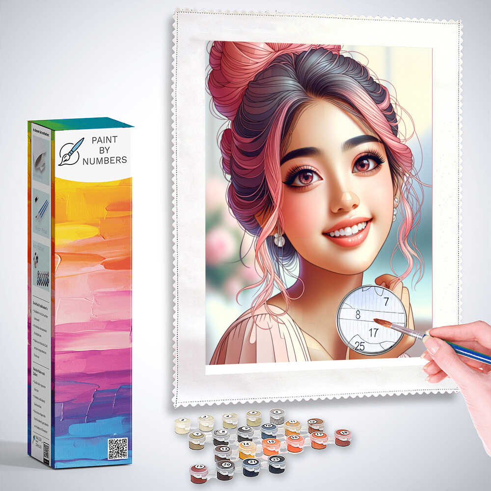 Paint by Numbers - Girl with updo hairdo